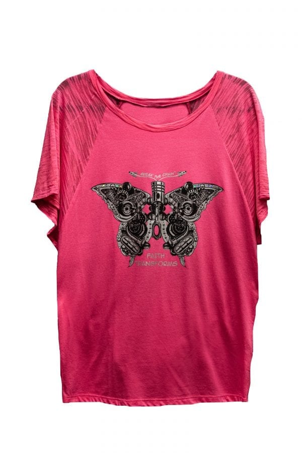 Break the Chain's Faith Transforms Women's Pink T-Shirt